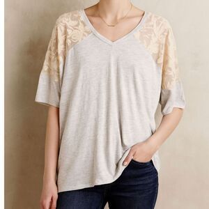 Dolan Lace Shoulder Gray Top Size XS